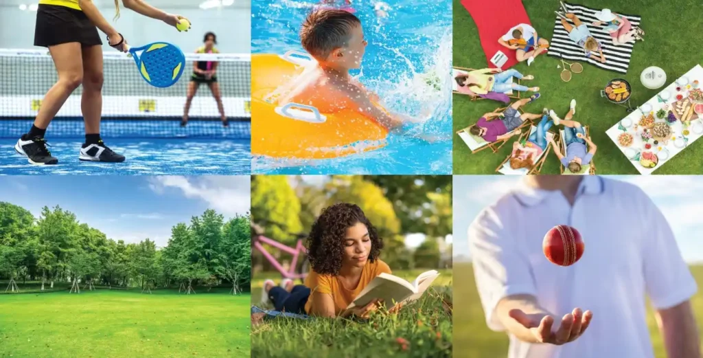 Assetz City of Palms Plots amenities collage 2 by Assetz Property Group located at IVC Road, Devanahalli, Bangalore Karnataka